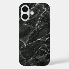 Eleganter schwarzer Marmor iPhone 16 Hülle