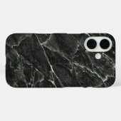 Eleganter schwarzer Marmor Case-Mate iPhone Hülle (Rückseite (Horizontal))