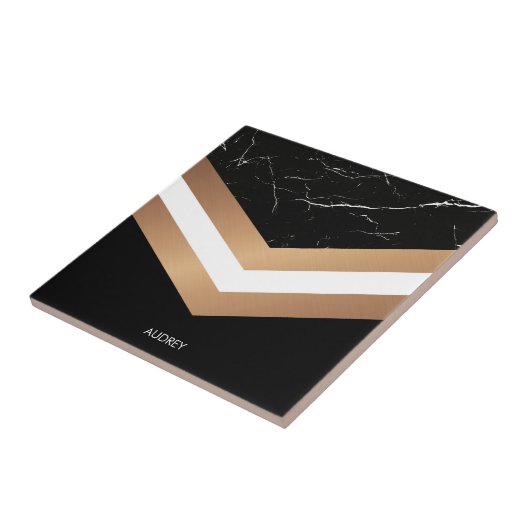 Eleganter schwarzer Marmor Fliese (Seite)