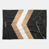 Eleganter schwarzer Marmor Geschirrtuch (Horizontal)
