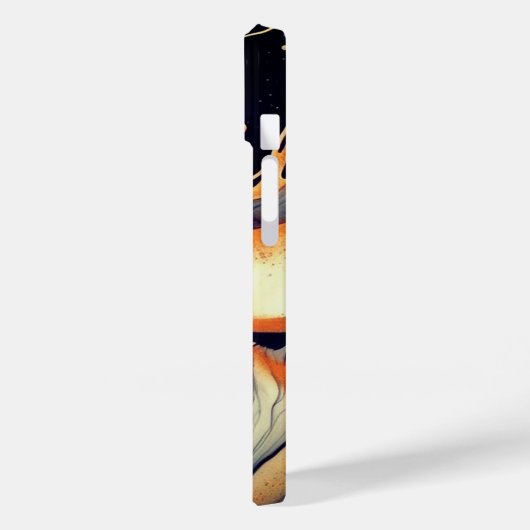 Eleganter, schwarzer Marmor Imitat Gold Glitzer Case-Mate iPhone Hülle (Rückseite / Links)