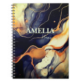 Eleganter, schwarzer Marmor Imitat Gold Glitzer Notizblock (Vorderseite)