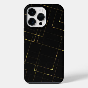 Eleganter schwarzer Marmor mit Gold iPhone 14 Pro Max Hülle