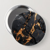 Eleganter schwarzer Marmor mit goldenen Adern Mode Button (Vorne & Hinten)