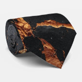 Eleganter schwarzer Marmor mit goldenen Adern Mode Krawatte (Gerollt)