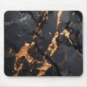 Eleganter schwarzer Marmor mit goldenen Adern Mode Mousepad (Vorne)