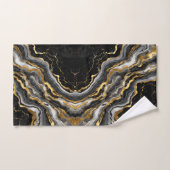Eleganter schwarzer Marmor mit goldener Textur Badhandtuch Set (Handtuch)