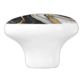 Eleganter schwarzer Marmor mit goldener Textur Keramikknauf (Seitenansicht)