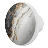 Eleganter schwarzer Marmor mit goldener Textur Keramikknauf (Rechts)