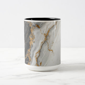 Eleganter schwarzer Marmor mit goldener Textur Zweifarbige Tasse