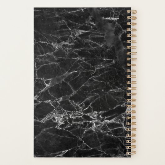 Eleganter schwarzer Marmor mit Namen Planer (Rückseite)