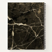 Eleganter schwarzer Marmor Rezept Kochen Notizblock (Rückseite)