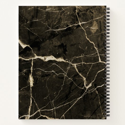 Eleganter schwarzer Marmor Rezept Kochen Notizblock (Rückseite)