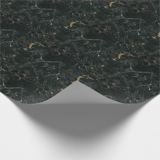 Eleganter schwarzer Marmor: Texturierter Hintergru Geschenkpapier (Ecke)