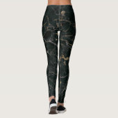 Eleganter schwarzer Marmor: Texturierter Hintergru Leggings (Rückseite)