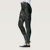 Eleganter schwarzer Marmor: Texturierter Hintergru Leggings (Links)