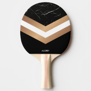 Eleganter schwarzer Marmor Tischtennis Schläger