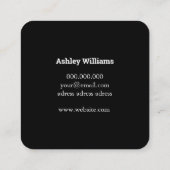 Eleganter schwarzer Marmor und Gold Quadratische Visitenkarte (Rückseite)