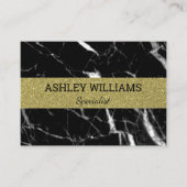 Eleganter schwarzer Marmor und Gold Visitenkarte (Vorderseite)