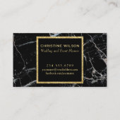 eleganter schwarzer Marmorstein Visitenkarte (Rückseite)