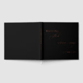 Eleganter Schwarzer Minimalistischer Hochzeitsstre Gästebuch (Voll)