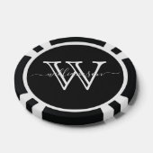 Eleganter Schwarzer Minimalname und Mit Monogramm Pokerchips (Einzeln)