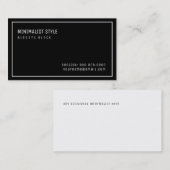eleganter schwarzer Minimalstil Visitenkarte (Vorne/Hinten)