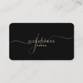 Eleganter Schwarzer Minimalwert für Berufliches Sc Visitenkarte (Vorderseite)