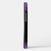 Eleganter Schwarzer Monogramm-Lila Glitzer Case-Mate iPhone Hülle (Rückseite / Rechts)