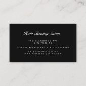 Eleganter, schwarzer Monogramm-Makeup-Künstler Visitenkarte (Rückseite)