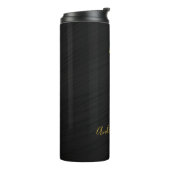 Eleganter Schwarzer Muster Premium Thermal Tumbler Thermosbecher (Nach links gedreht)