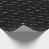 Eleganter Schwarzer Name Tag Cursive Skript Weihna Geschenkpapier (Ecke)