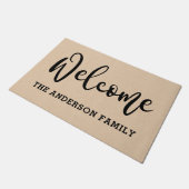 Eleganter, schwarzer, neutraler oder familiärer Em Fußmatte (Schrägansicht)