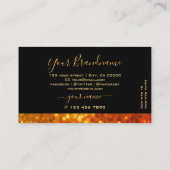 Eleganter Schwarzer Orange Gold Sparkle Glitzer Sc Visitenkarte (Rückseite)