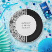 Eleganter schwarzer Paisley auf dem Bildschirm "We Pappteller (Party)