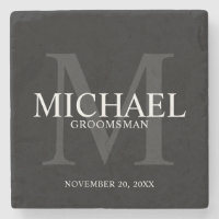 Eleganter Schwarzer Personalisierter Trauzeuge