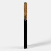 Eleganter schwarzer Pinstripe und Tan Monogram Case-Mate iPhone Hülle (Rückseite / Rechts)