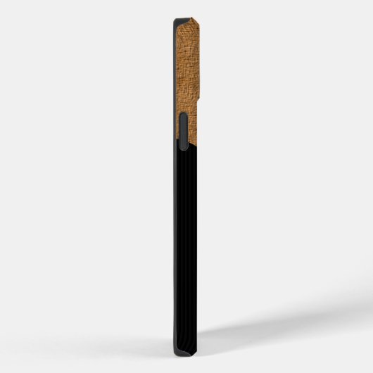 Eleganter schwarzer Pinstripe und Tan Monogram Case-Mate iPhone Hülle (Rückseite / Rechts)