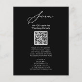 Eleganter schwarzer QR-Code - alles in einer Hochz (Rückseite)