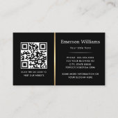 Eleganter, schwarzer QR-Code, goldener Gradientent Visitenkarte (Vorderseite)