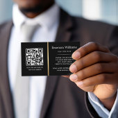 Eleganter, schwarzer QR-Code, goldener Gradientent Visitenkarte