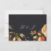 Eleganter schwarzer QR-Code Hochzeit RSVP Karte (Rückseite)