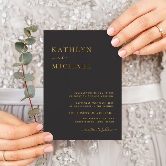 Eleganter schwarzer QR-Code in einer modernen Hoch Einladung