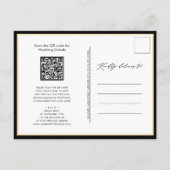 Eleganter schwarzer QR-Code in einer modernen Hoch Einladungspostkarte (Rückseite)