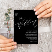 Eleganter schwarzer QR-Code in einer modernen Hoch Einladungspostkarte