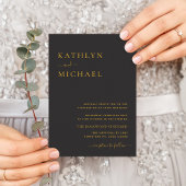 Eleganter schwarzer QR-Code in einer modernen Hoch Einladungspostkarte