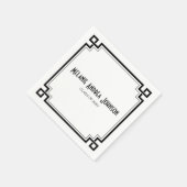 Eleganter Schwarzer Rahmen Artdeco Abschluss Napki Serviette (Ecke)