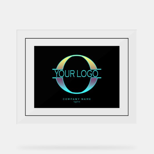 Eleganter Schwarzer Rahmen und Hintergrund für Log Acrylschild (Vorderseite)