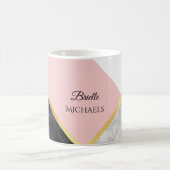 Eleganter schwarzer rosa Farbmarmorierungblock mit Kaffeetasse (Mittel)