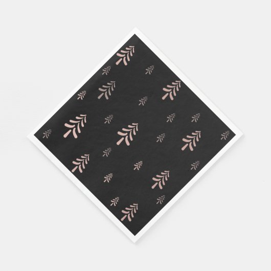 Eleganter schwarzer Rosa Weihnachtsbaum Serviette (Ecke)